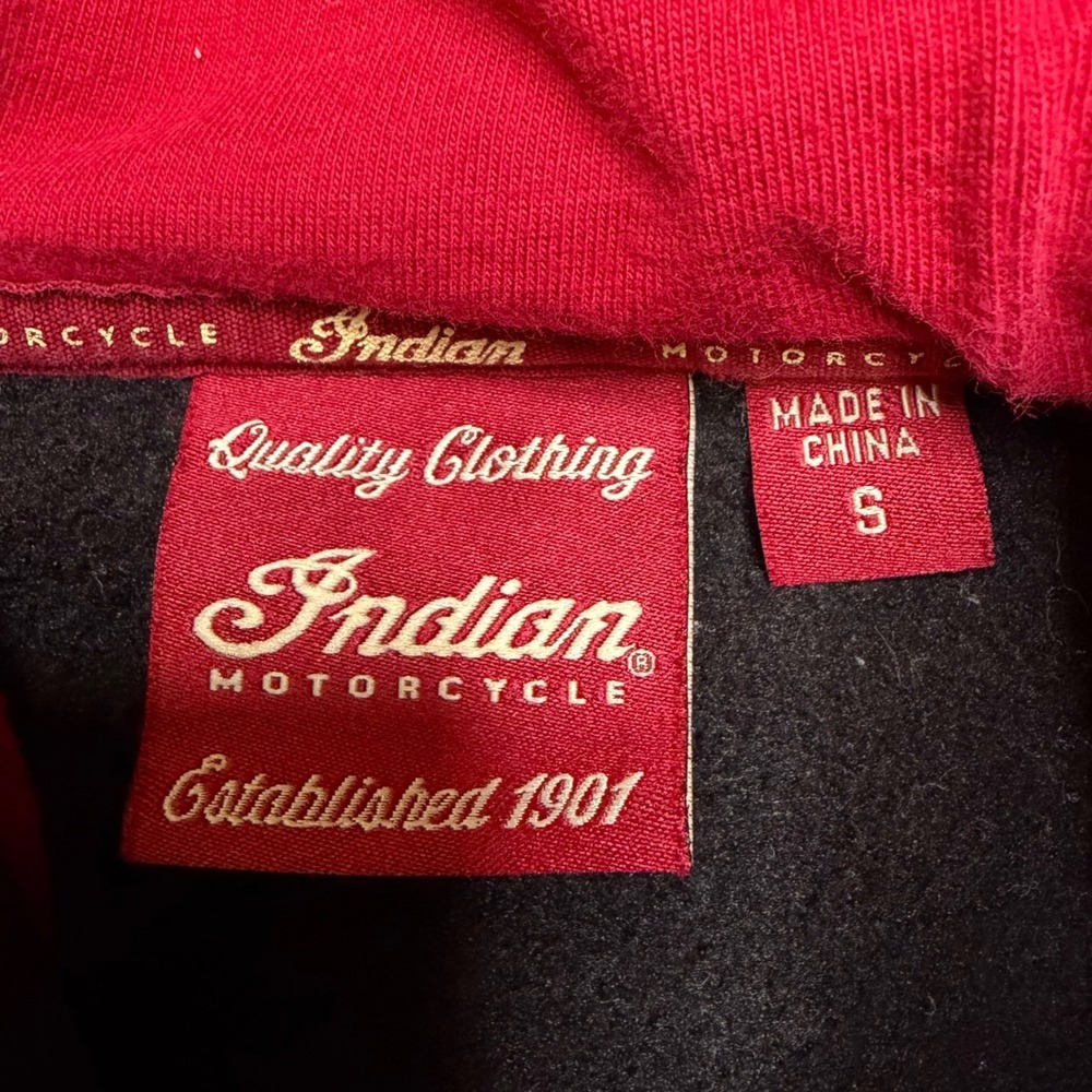 Indian Motorcycle Hoodie Men Small Black Red Pullover Embroidered Logo Biker - Picture 6 of 11